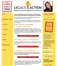 Home page for Legacy in Action